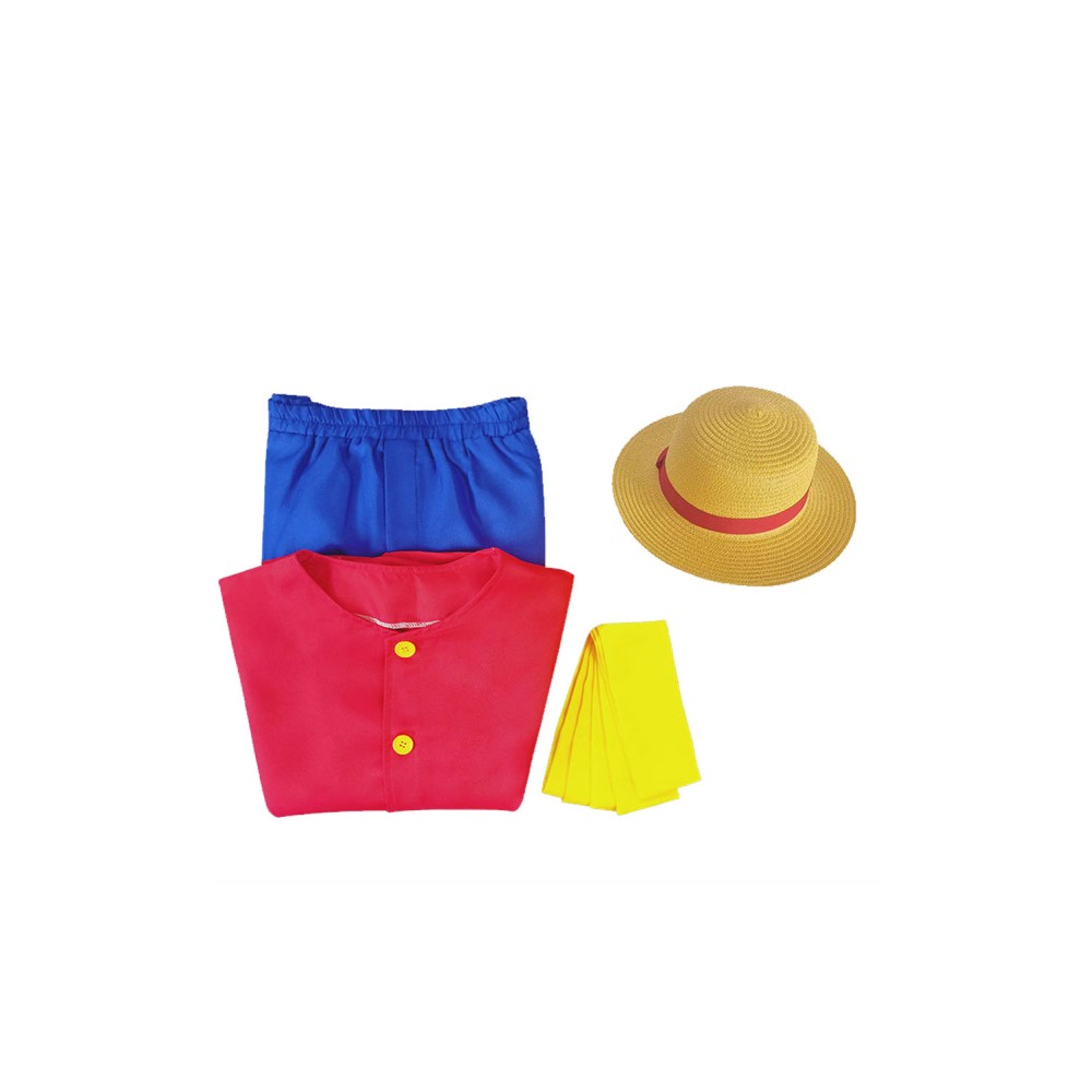 Luffy Kids Children Party Suit Cosplay Costume Halloween Carnival Outfit
