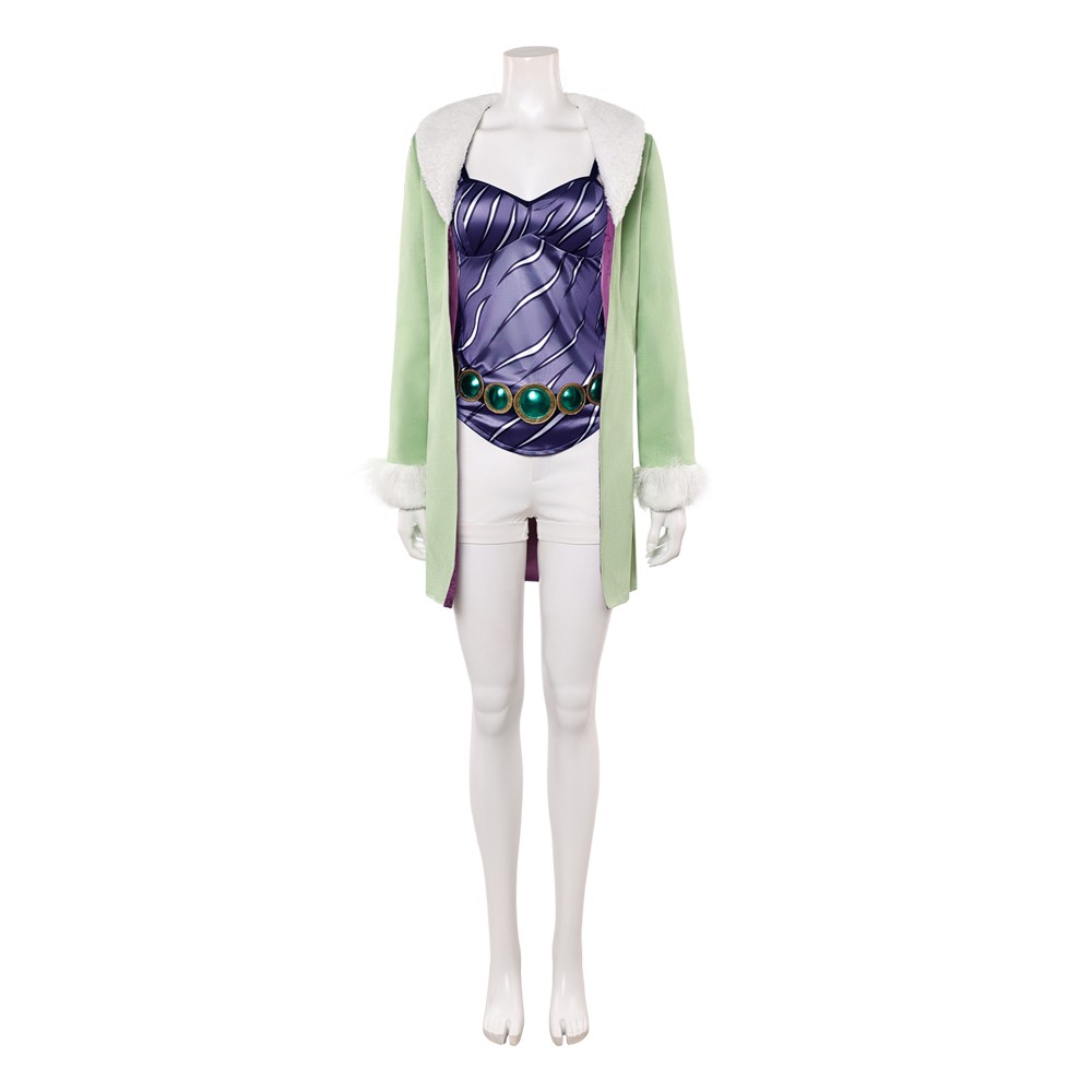 Vivi Miss Wednesday Women Green Cosplay Costume Halloween Carnival Outfit
