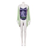 Vivi Miss Wednesday Women Green Cosplay Costume Halloween Carnival Outfit