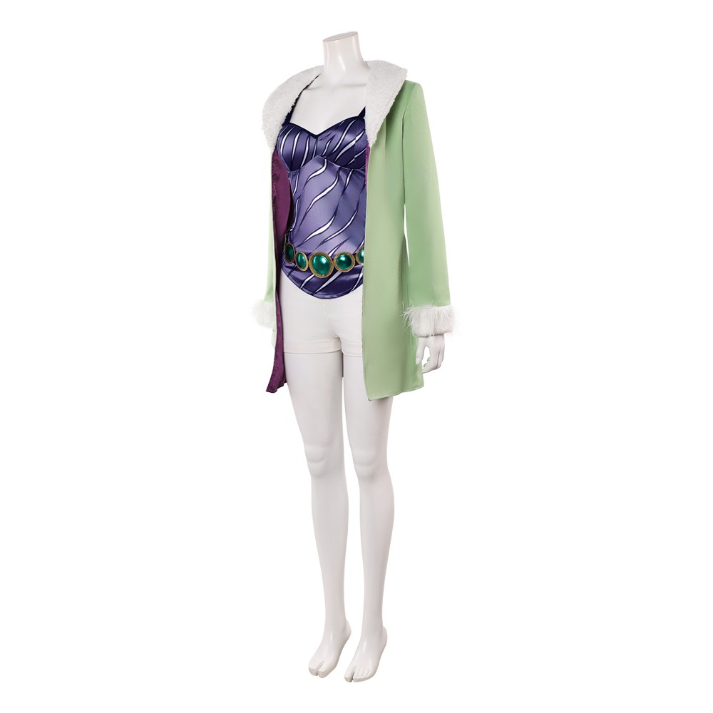 Vivi Miss Wednesday Women Green Cosplay Costume Halloween Carnival Outfit