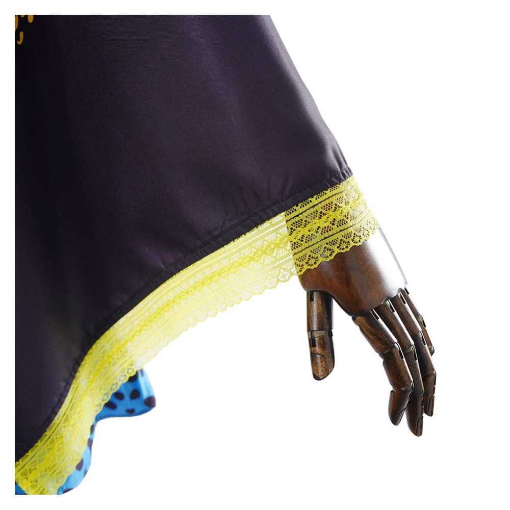 Trafalgar D. Water Law Femmes Kimono Noir Costume Cosplay Halloween Carnaval