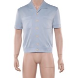 Sanji Blue Top Cosplay Costume Halloween Carnival Outfit