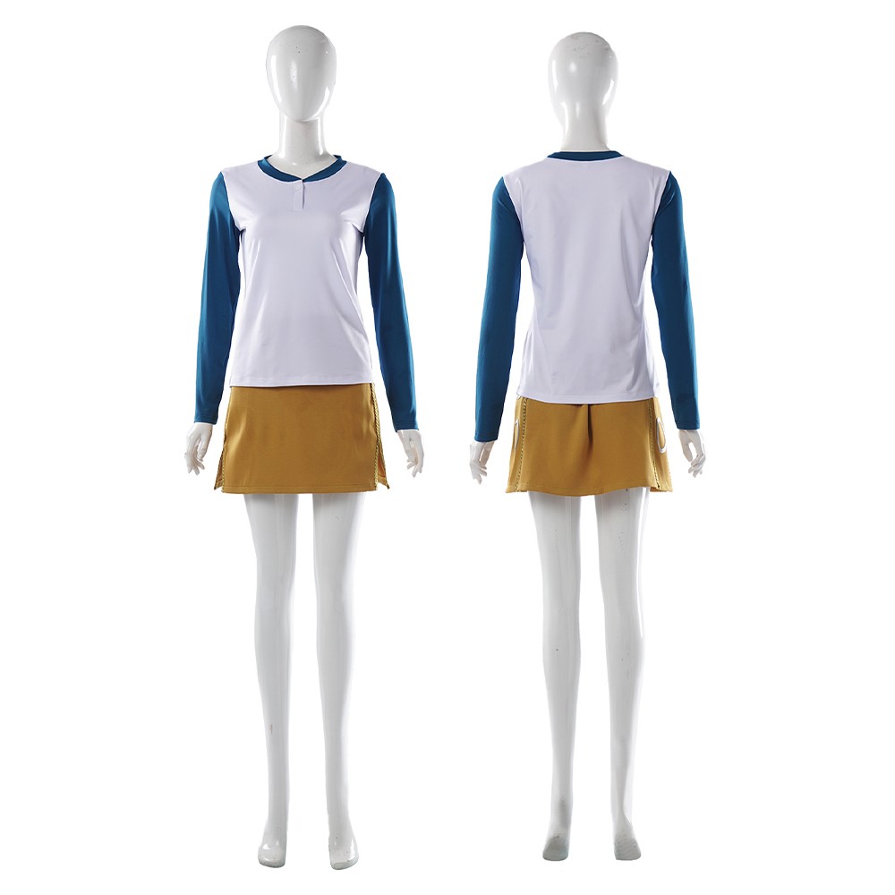 Nami Women White Cosplay Costume Halloween Carnival Outfit