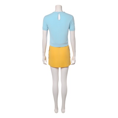 Nami Women Blue and Yellow Cosplay Costume Halloween Carnival Outfit