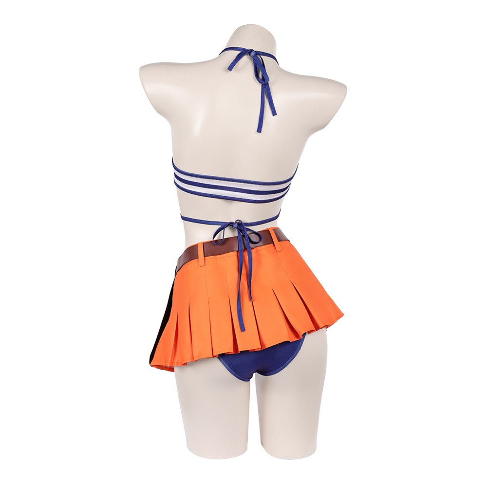 Nami Blue and White Swimsuit Cosplay Costume Halloween Carnival Outfit