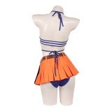 Nami Blue and White Swimsuit Cosplay Costume Halloween Carnival Outfit