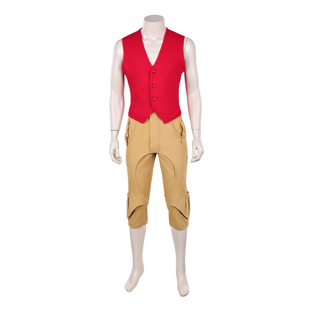 Costume de cosplay Monkey D. Luffy avec gilet rouge pour Halloween et carnaval