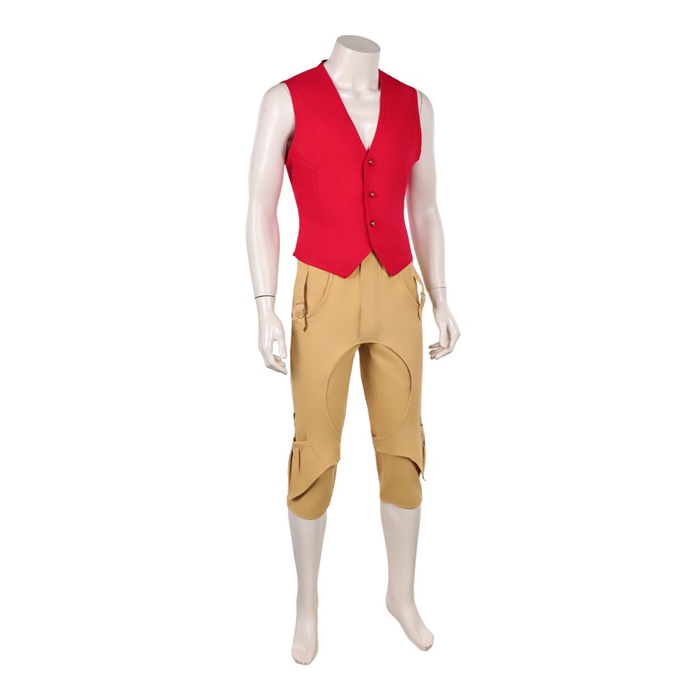 Costume de cosplay Monkey D. Luffy avec gilet rouge pour Halloween et carnaval