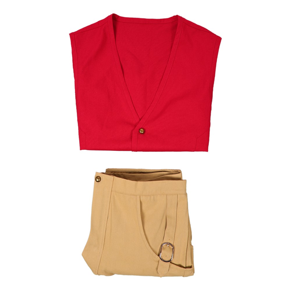 Costume de cosplay Monkey D. Luffy avec gilet rouge pour Halloween et carnaval