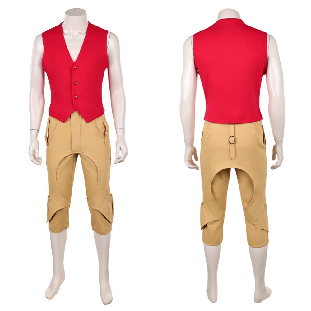 Costume de cosplay Monkey D. Luffy avec gilet rouge pour Halloween et carnaval