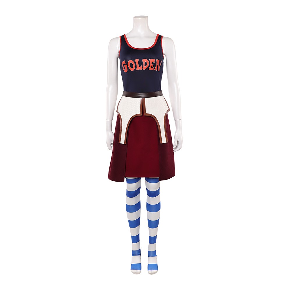 Miss Goldenweek Women Blue Cosplay Costume Halloween Carnival Outfit