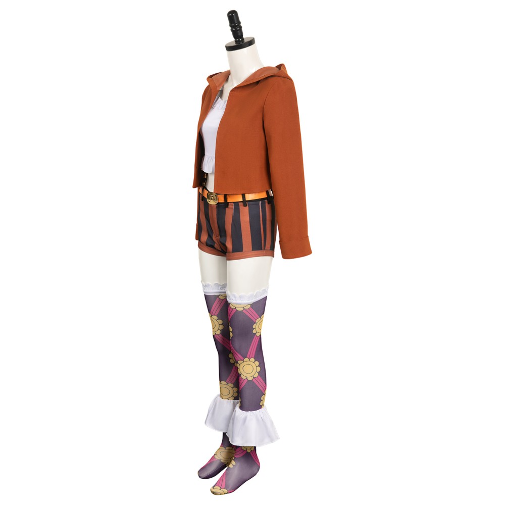 One Piece Jewelry Bonney Women Brown Set Suit Cosplay Costume Halloween Carnival Outfit