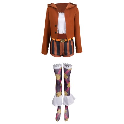 One Piece Jewelry Bonney Women Brown Set Suit Cosplay Costume Halloween Carnival Outfit