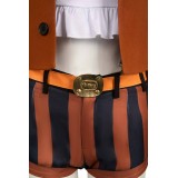 One Piece Jewelry Bonney Women Brown Set Suit Cosplay Costume Halloween Carnival Outfit