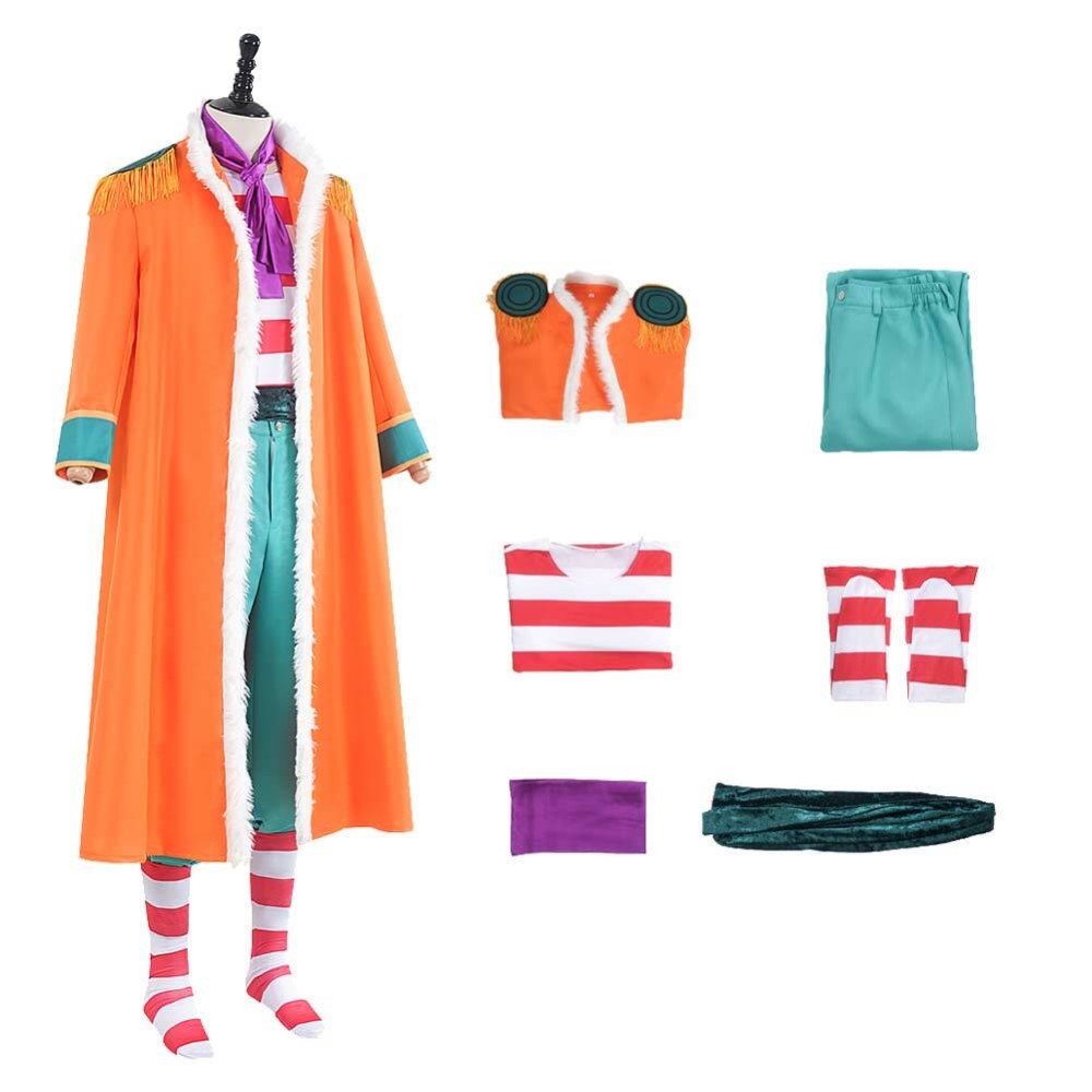 Costume de cosplay de manteau orange Buggy pour Halloween et carnaval