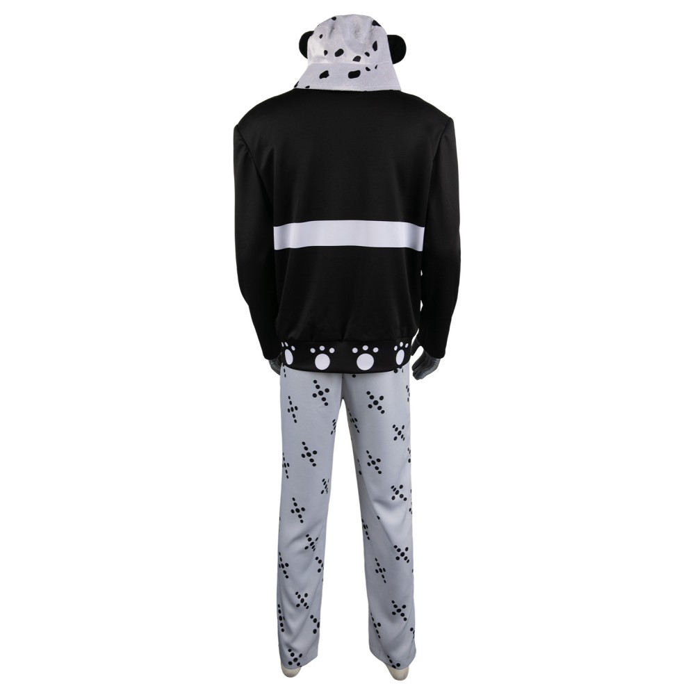 Bartholomew Kuma Black Suit Cosplay Costume Halloween Carnival Outfit