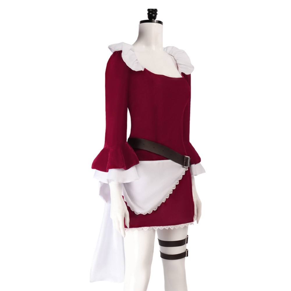 Baby 5 Red Dress Cosplay Costume Halloween Carnival Outfit