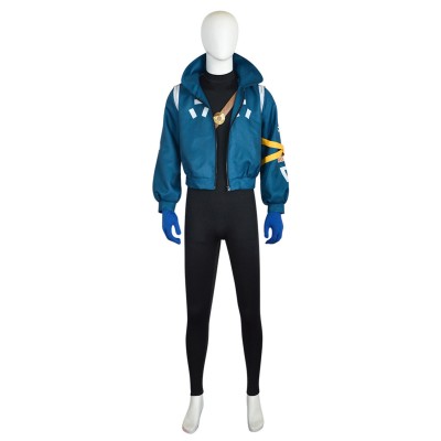 2024 Costume de cosplay de Roronoa Zoro en costume futuriste bleu Egghead pour Halloween et carnaval