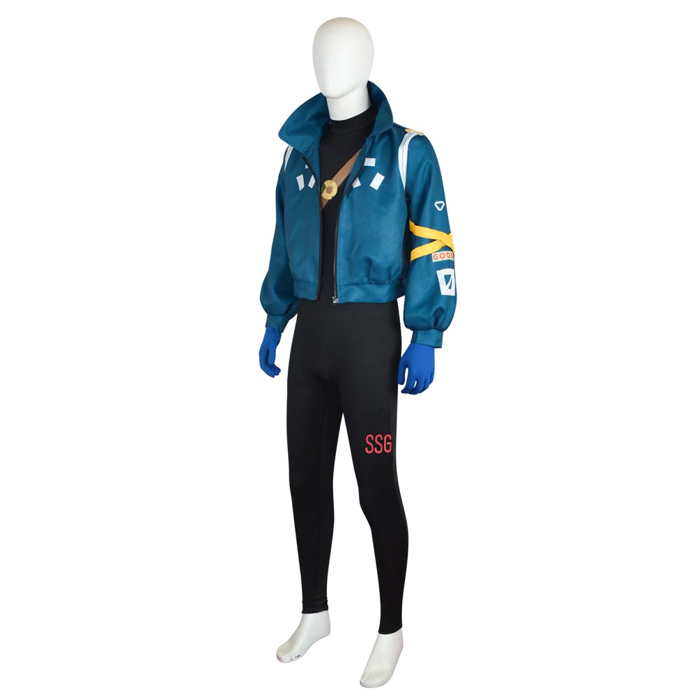 2024 Egghead Arc Roronoa Zoro Blue Future Suit Cosplay Costume Halloween Carnival Outfit