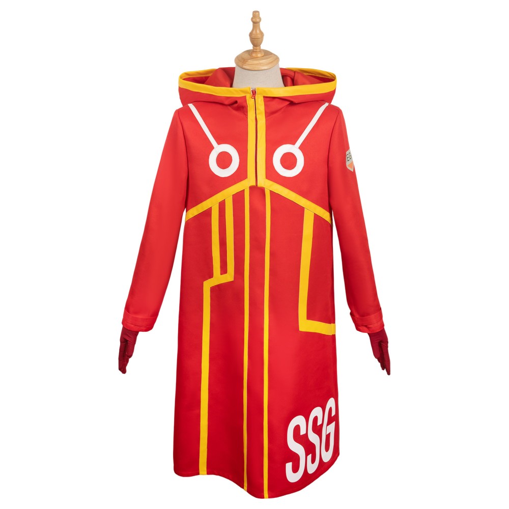 2024 Costume de cosplay Arc Egghead Monkey D. Luffy Red Future Suit pour Halloween et carnaval