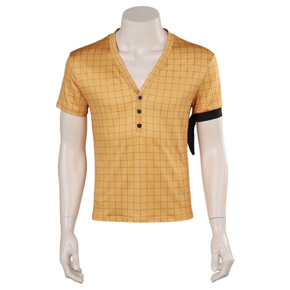 2023 Costume de cosplay de chemise jaune Roronoa Zoro pour Halloween et carnaval