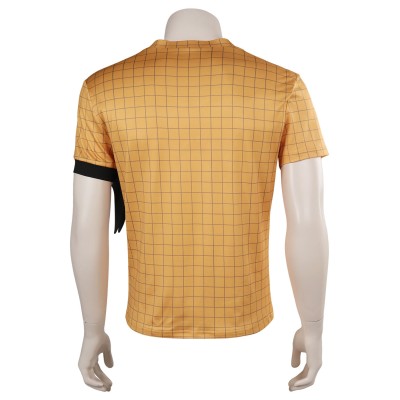 2023 Costume de cosplay de chemise jaune Roronoa Zoro pour Halloween et carnaval