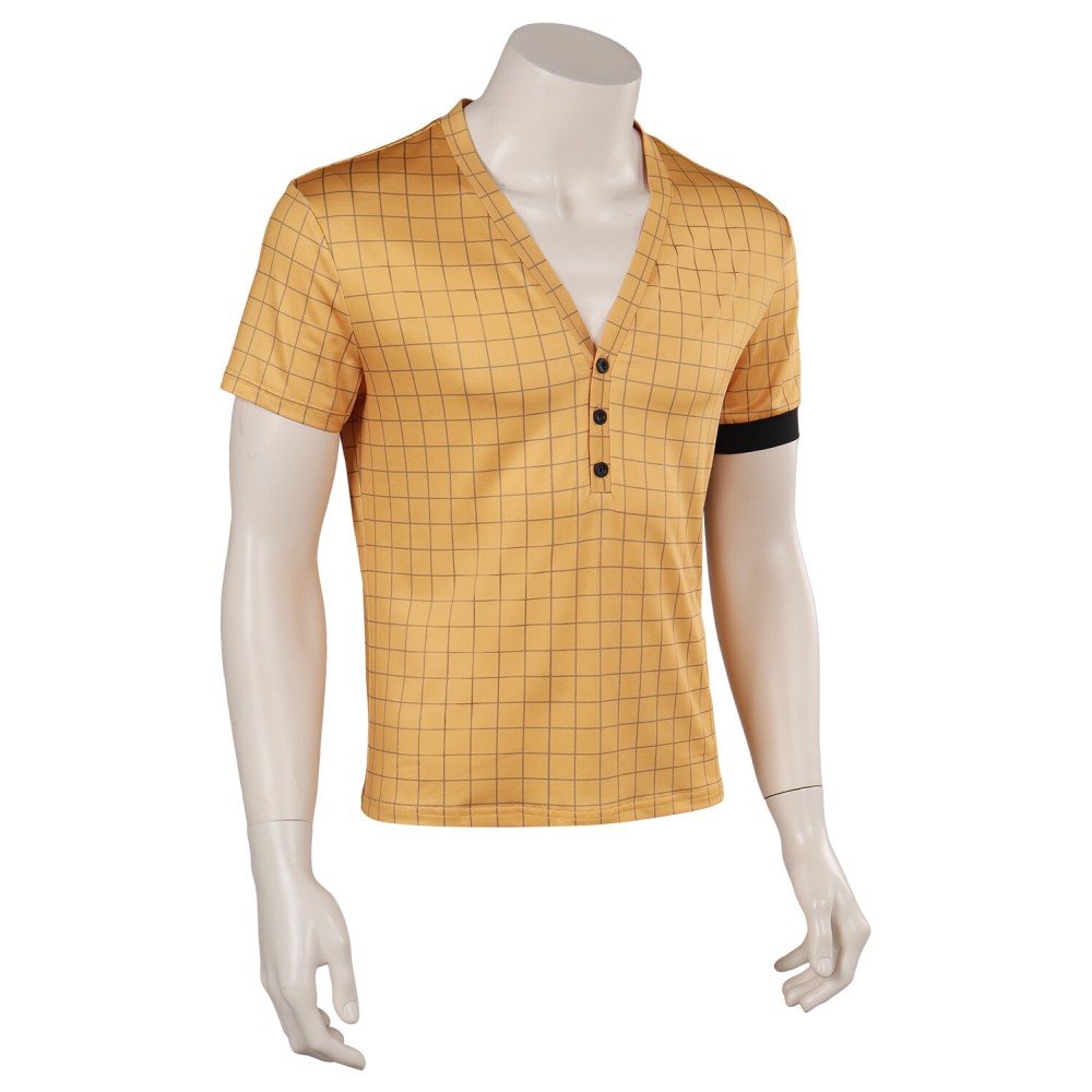 2023 Costume de cosplay de chemise jaune Roronoa Zoro pour Halloween et carnaval