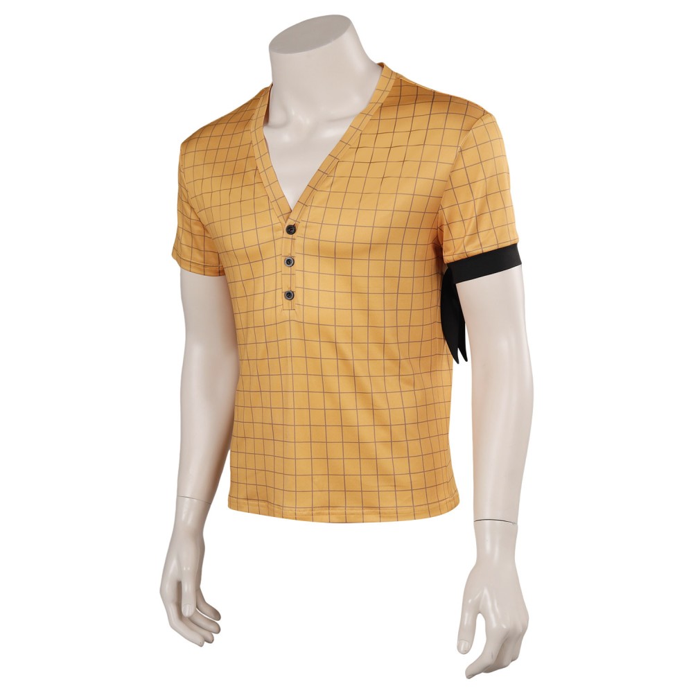 2023 Costume de cosplay de chemise jaune Roronoa Zoro pour Halloween et carnaval