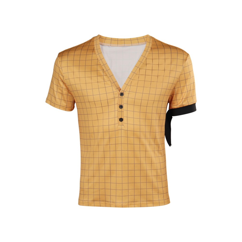2023 Costume de cosplay de chemise jaune Roronoa Zoro pour Halloween et carnaval