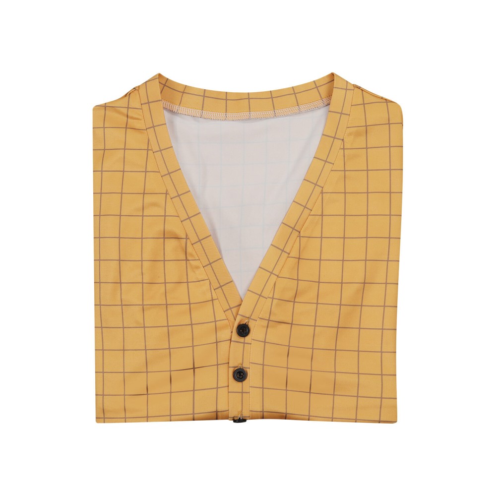 2023 Costume de cosplay de chemise jaune Roronoa Zoro pour Halloween et carnaval