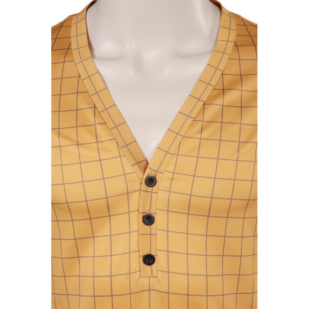 2023 Costume de cosplay de chemise jaune Roronoa Zoro pour Halloween et carnaval