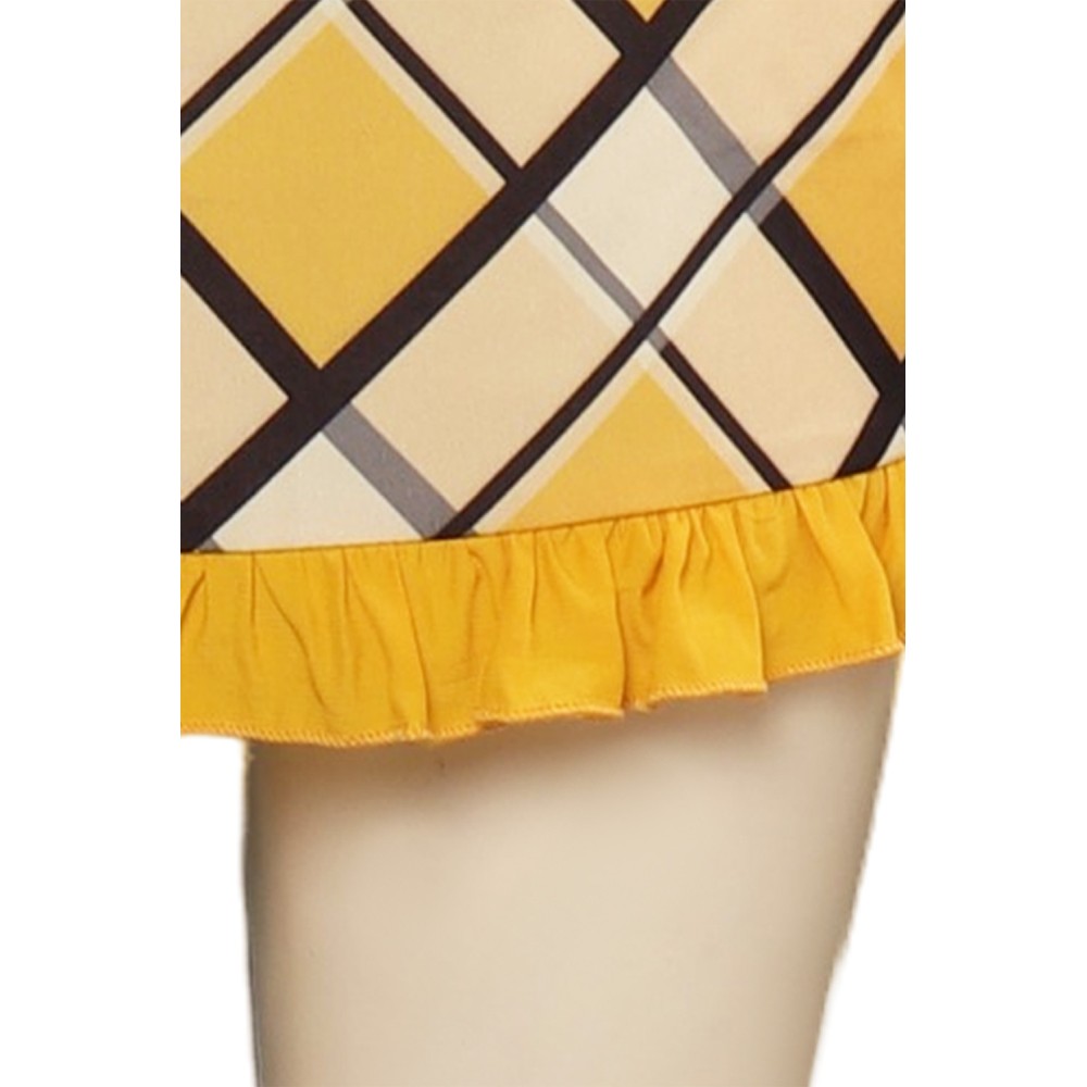 2023 Nami Robe Jaune Imprimée Costume Cosplay Tenue Halloween Carnaval