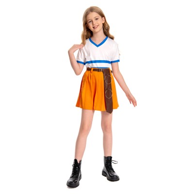2023 Kids Girls Nami Dress Suit Cosplay Costume Halloween Carnival Outfit