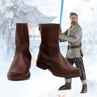 Chaussures Bottes Obi-Wan Kenobi Accessoire Cosplay Costume Halloween Carnaval