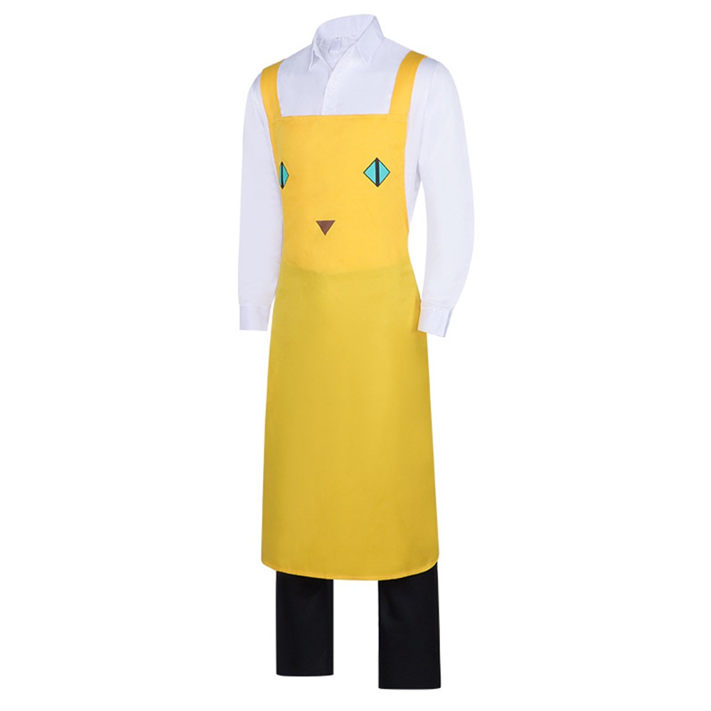 Nyaight of the Living Cat A Le Men Yellow Top Pants Apron Party Cosplay Costume Halloween Carnival