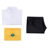 Nyaight of the Living Cat A Le Men Yellow Top Pants Apron Party Cosplay Costume Halloween Carnival
