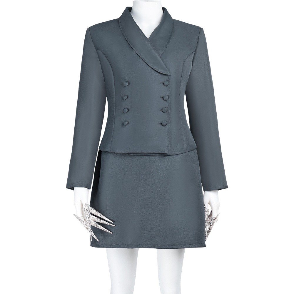Costume de cosplay Nosferatu Lucy Harker en uniforme gris pour Halloween et carnaval