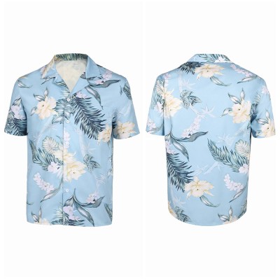 Nobody Hutch Mansell Men Blue Ahola Beach Shirt Party Cosplay Costume Halloween Carnival