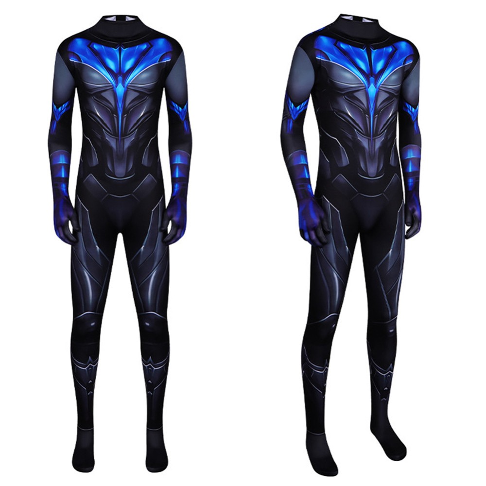 Nightwing Classic Blue Battle Cosplay Costume Halloween Carnival Outfit