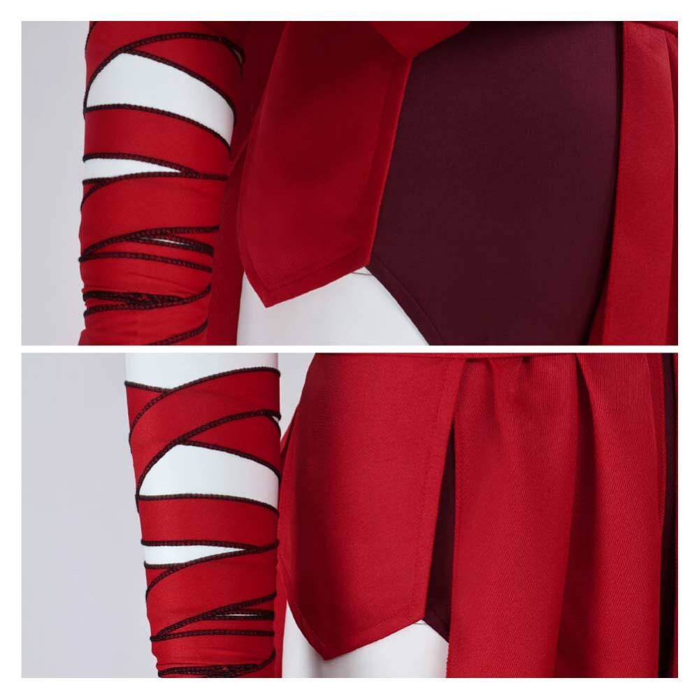 Ensemble de combinaison rouge pour femmes Nightsisters Costume de fête Cosplay Halloween Carnaval