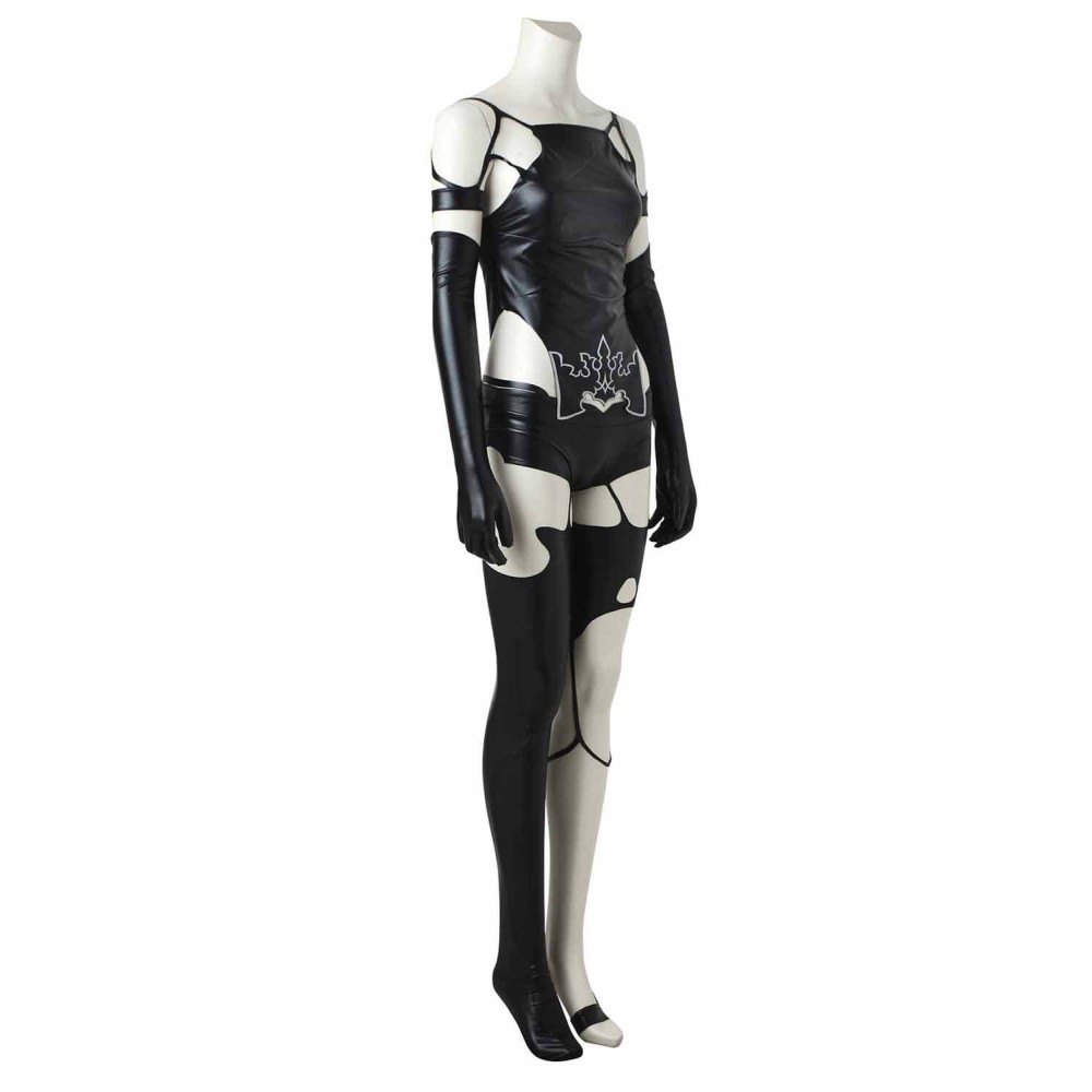 NieR: Automata YoRHa No. 2 Type B/2B Costume de Cosplay en Cuir Noir Tenue de Halloween Carnaval