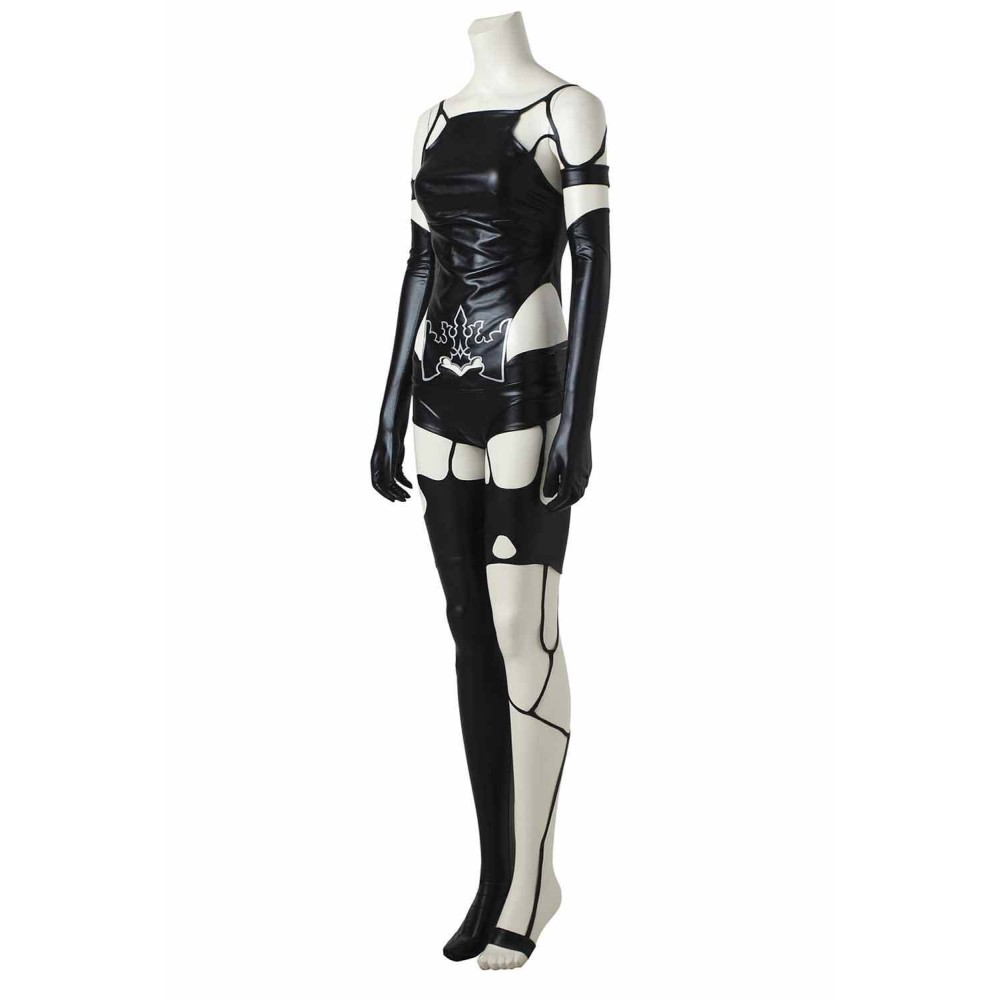 NieR: Automata YoRHa No. 2 Type B/2B Costume de Cosplay en Cuir Noir Tenue de Halloween Carnaval