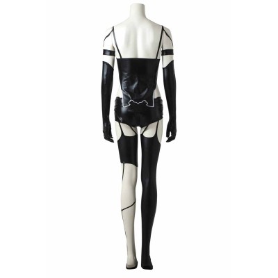 NieR: Automata YoRHa No. 2 Type B/2B Costume de Cosplay en Cuir Noir Tenue de Halloween Carnaval