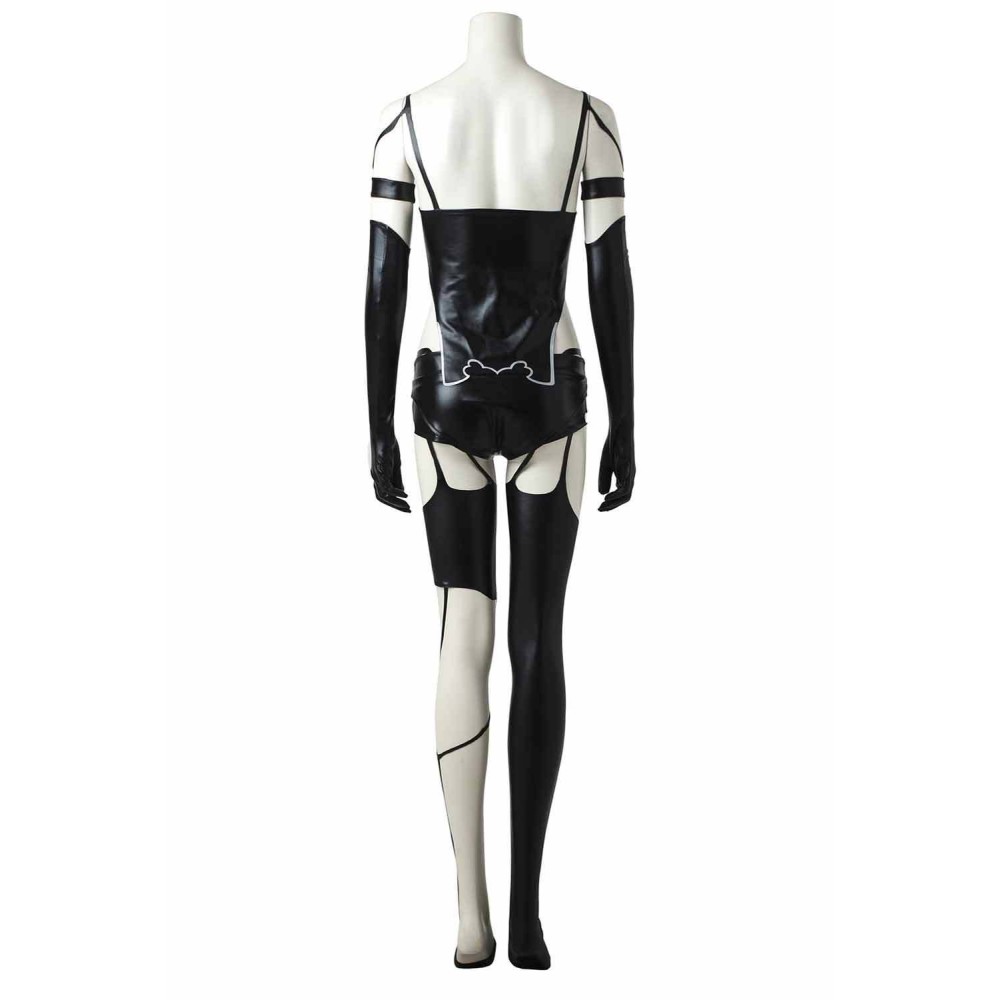 NieR: Automata YoRHa No. 2 Type B/2B Costume de Cosplay en Cuir Noir Tenue de Halloween Carnaval