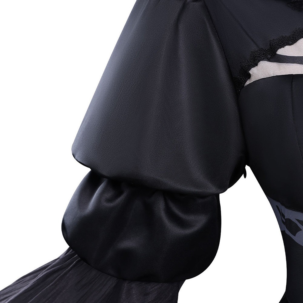 NieR:Automata 2B Women Black Wedding Dress Cosplay Costume Halloween Carnival Outfit