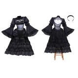 NieR:Automata 2B Women Black Wedding Dress Cosplay Costume Halloween Carnival Outfit