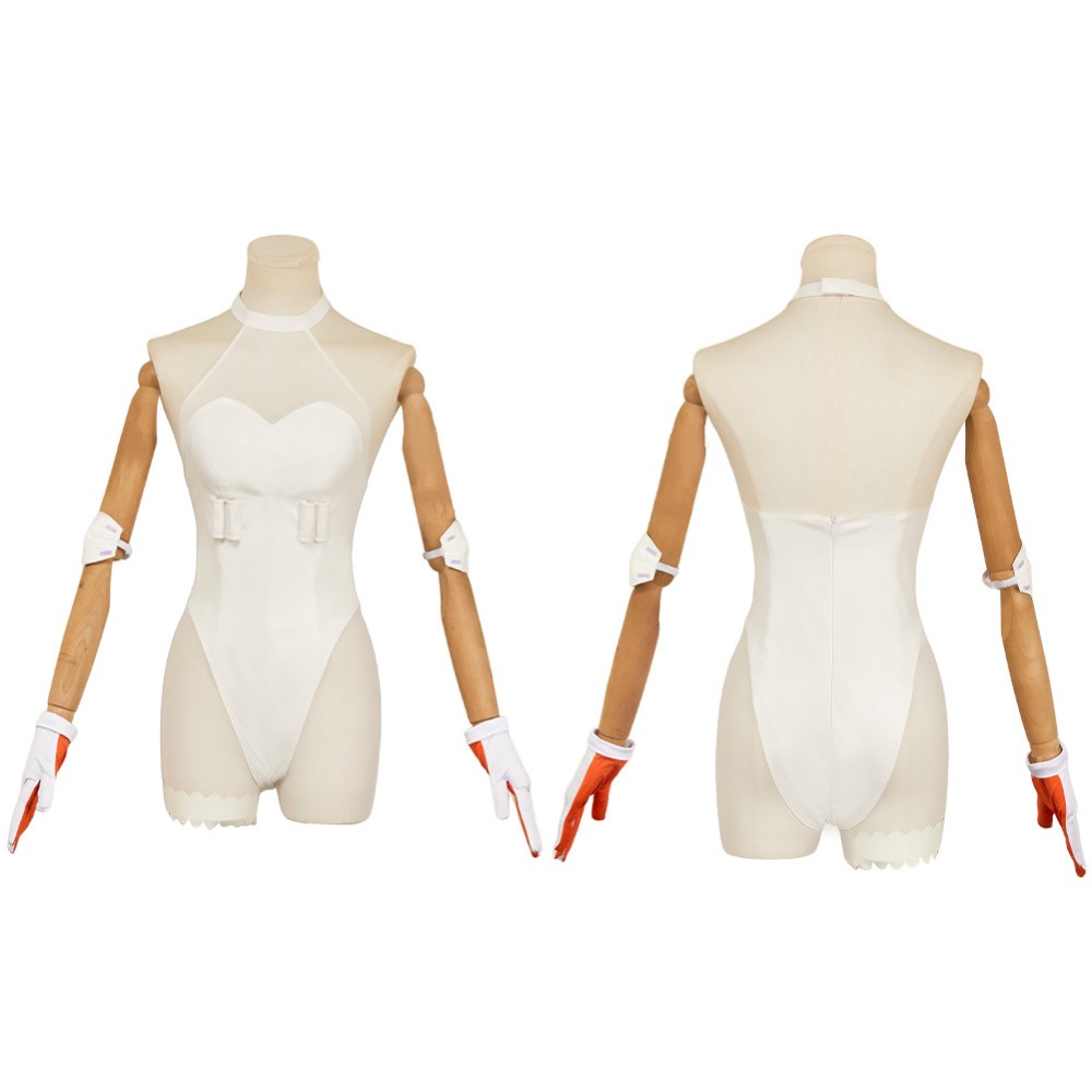 New Panty and Stocking Gunsmith White Jumpsuit Party Cosplay Costume Halloween Carnival