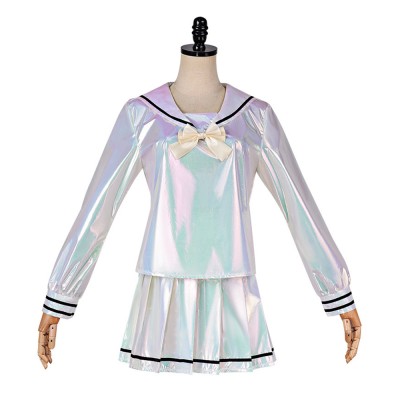 NEEDY GIRL OVERDOSE KAngel Women Silver Dress Cosplay Costume Halloween Carnival Outfit