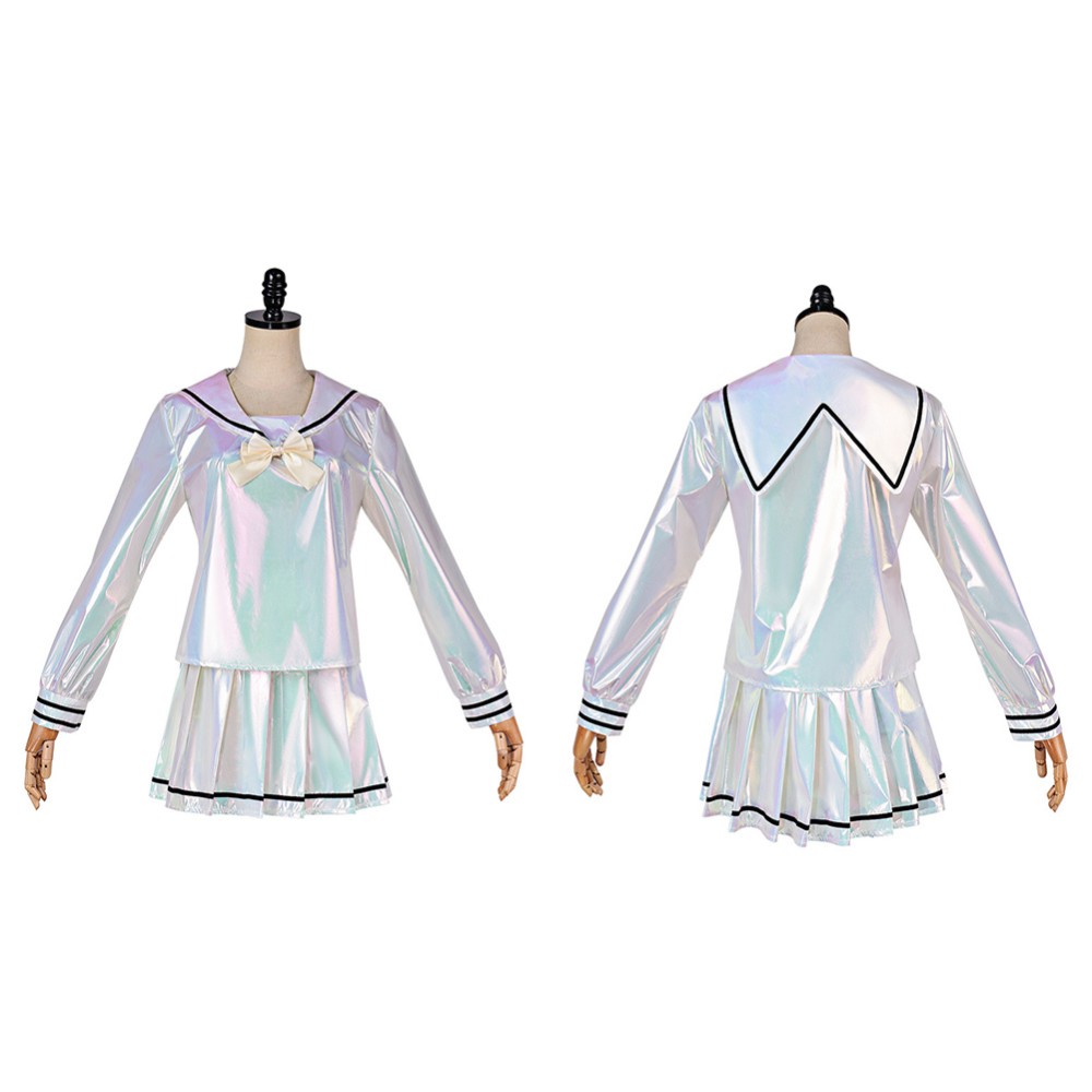 NEEDY GIRL OVERDOSE KAngel Women Silver Dress Cosplay Costume Halloween Carnival Outfit