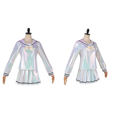 NEEDY GIRL OVERDOSE KAngel Women Silver Dress Cosplay Costume Halloween Carnival Outfit